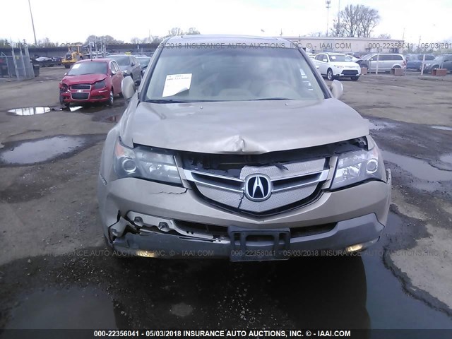 2HNYD28378H508467 - 2008 ACURA MDX TECHNOLOGY GOLD photo 6