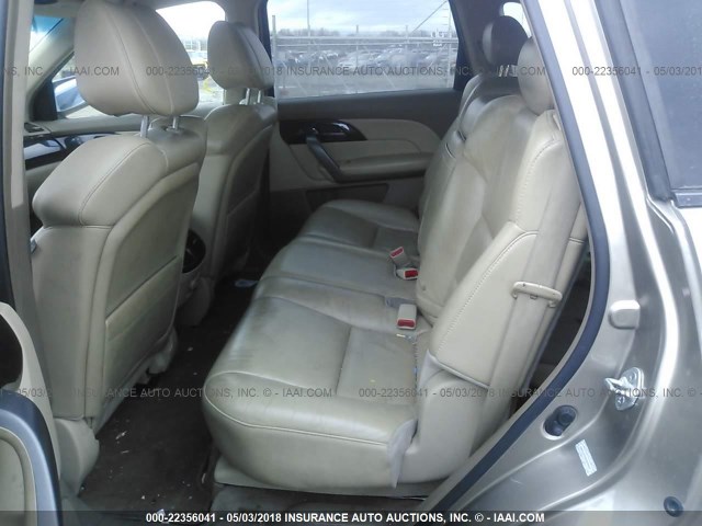 2HNYD28378H508467 - 2008 ACURA MDX TECHNOLOGY GOLD photo 8