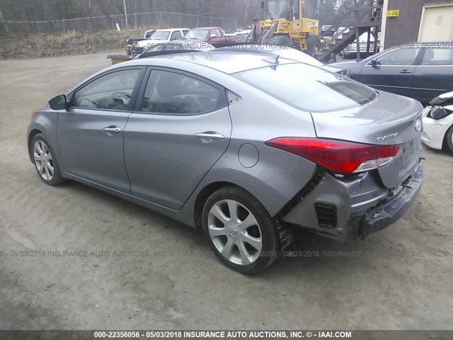 KMHDH4AE6CU365030 - 2012 HYUNDAI ELANTRA GLS/LIMITED GRAY photo 3