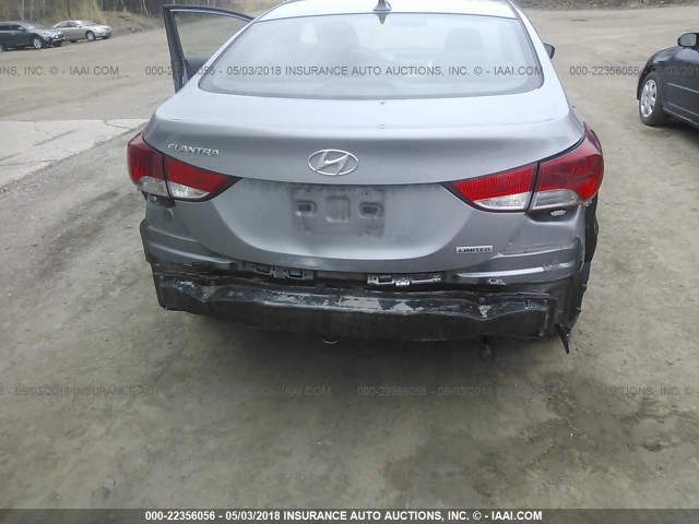 KMHDH4AE6CU365030 - 2012 HYUNDAI ELANTRA GLS/LIMITED GRAY photo 6