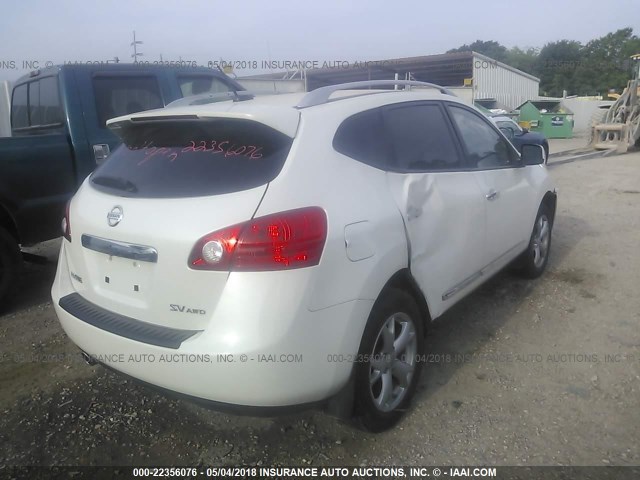 JN8AS5MV4BW302705 - 2011 NISSAN ROGUE S/SV/KROM WHITE photo 4