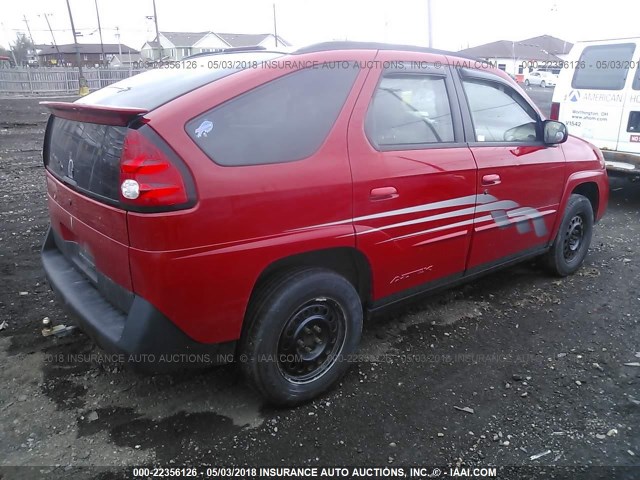 3G7DA03E63S551602 - 2003 PONTIAC AZTEK RED photo 4