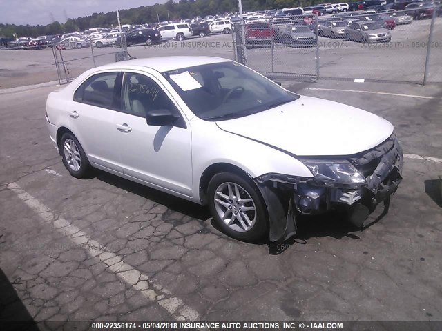 3FAHP0GA2AR233608 - 2010 FORD FUSION S WHITE photo 1