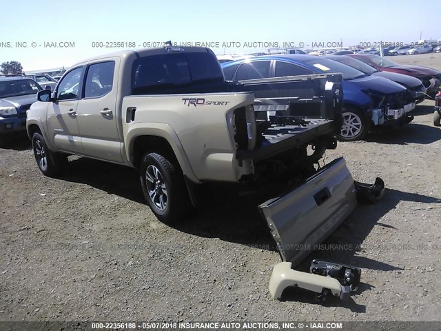 3TMAZ5CN4HM049001 - 2017 TOYOTA TACOMA DBL CAB/SR5/TRD SPORT/OR BROWN photo 3