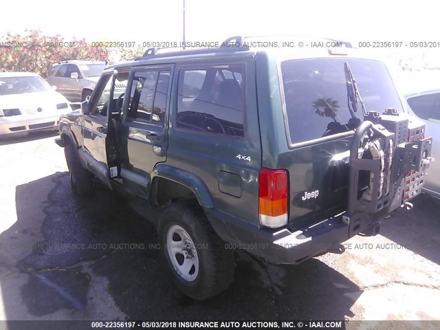 1J4FF68S5XL570855 - 1999 JEEP CHEROKEE SPORT/CLASSIC მწვანე ფოტო 3
