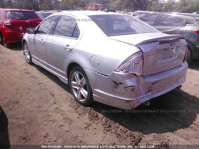 3FAHP0KC6AR181974 - 2010 FORD FUSION SILVER photo 3