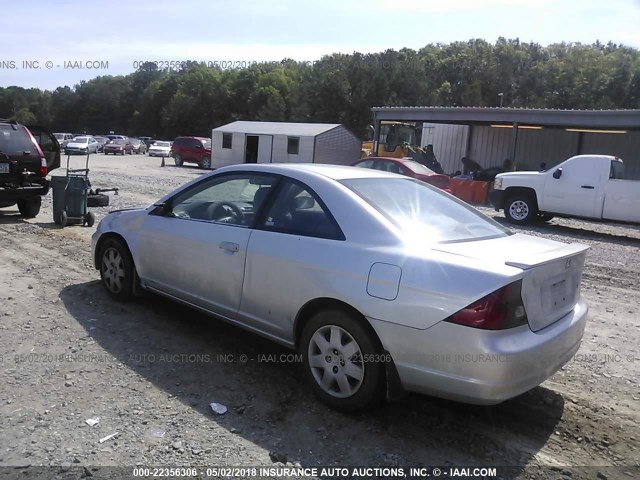 1HGEM22931L028006 - 2001 HONDA CIVIC SI/EX SILVER photo 3