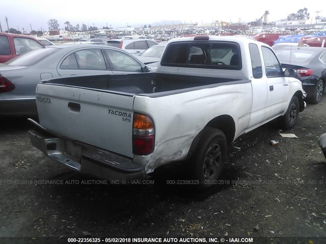 5TEVL52NX1Z734570 - 2001 TOYOTA TACOMA XTRACAB WHITE photo 4