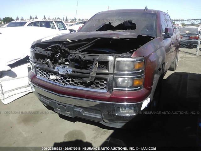 3GCPCREC2FG424619 - 2015 CHEVROLET SILVERADO C1500 LT BURGUNDY photo 2