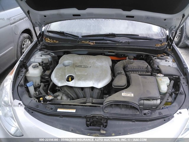 KMHEC4A41CA022475 - 2012 HYUNDAI SONATA HYBRID SILVER photo 10