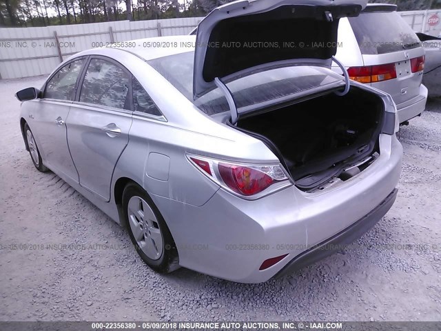 KMHEC4A41CA022475 - 2012 HYUNDAI SONATA HYBRID SILVER photo 3