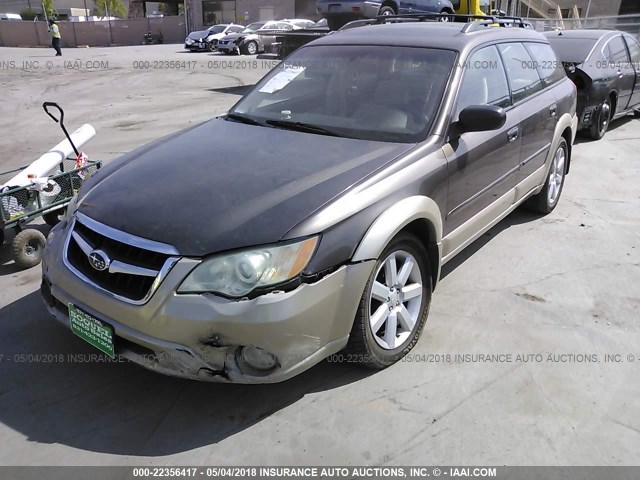 4S4BP61C287342838 - 2008 SUBARU OUTBACK 2.5I BROWN photo 2