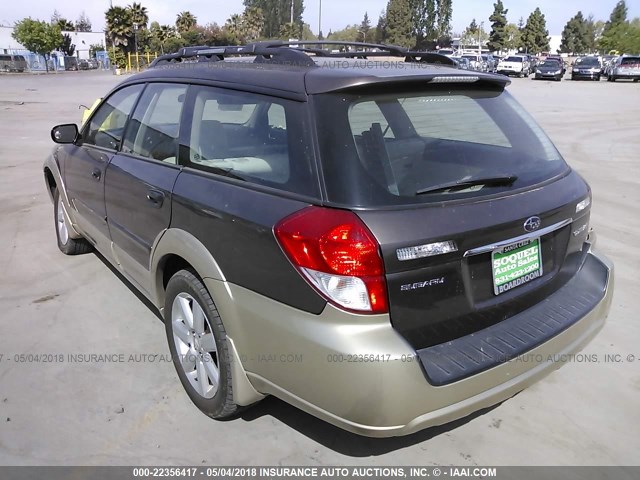 4S4BP61C287342838 - 2008 SUBARU OUTBACK 2.5I BROWN photo 3