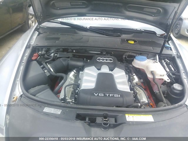 WAUKGAFB2BN036083 - 2011 AUDI A6 PRESTIGE ვერცხლისფერი ფოტო 10