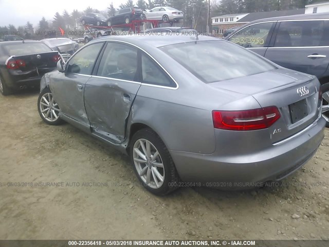 WAUKGAFB2BN036083 - 2011 AUDI A6 PRESTIGE ვერცხლისფერი ფოტო 3