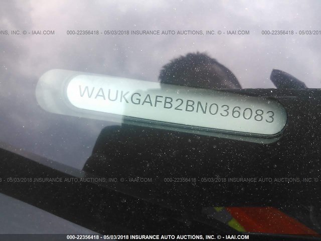 WAUKGAFB2BN036083 - 2011 AUDI A6 PRESTIGE ვერცხლისფერი ფოტო 9