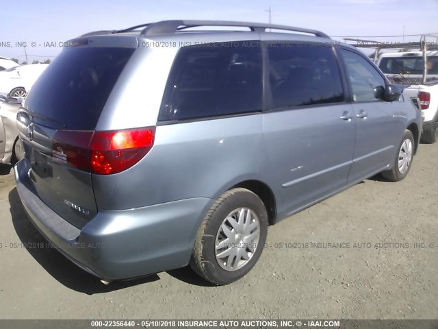 5TDZA23C95S255286 - 2005 TOYOTA SIENNA CE/LE BLUE photo 4