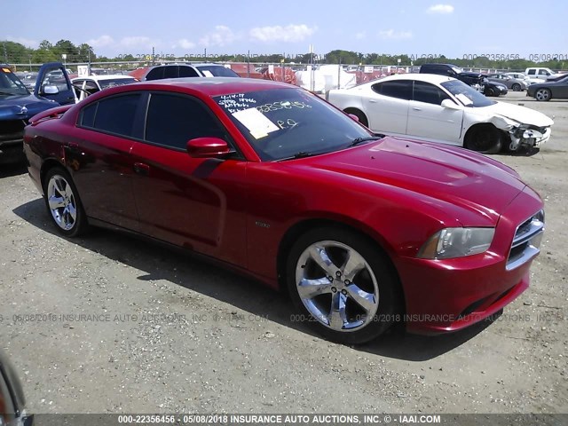 2C3CDXCT4DH594727 - 2013 DODGE CHARGER R/T RED photo 1