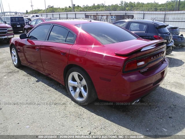 2C3CDXCT4DH594727 - 2013 DODGE CHARGER R/T RED photo 3