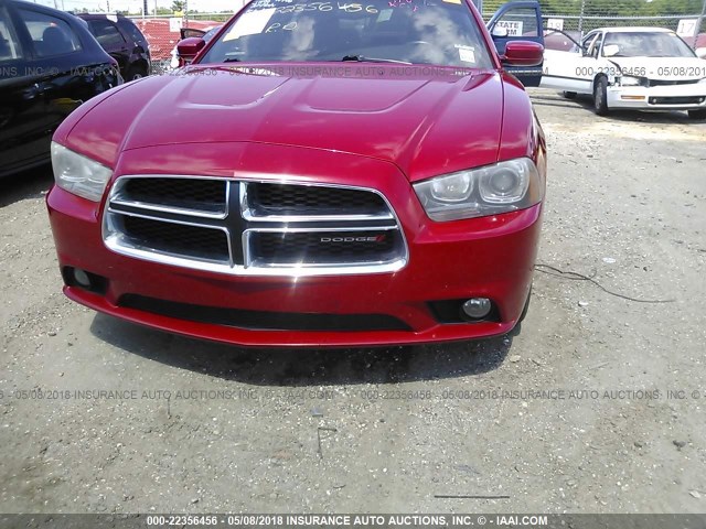 2C3CDXCT4DH594727 - 2013 DODGE CHARGER R/T RED photo 6