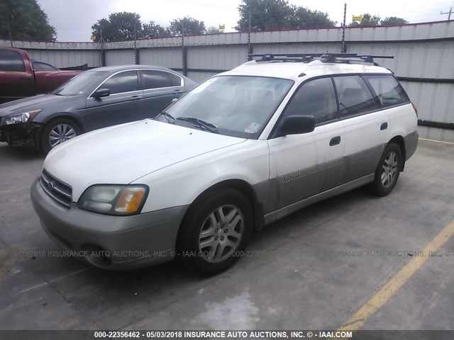 4S3BH665X16608422 - 2001 SUBARU LEGACY OUTBACK WHITE photo 2