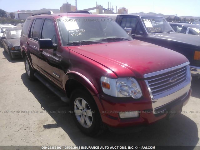 1FMEU73E17UB85040 - 2007 FORD EXPLORER XLT RED photo 1