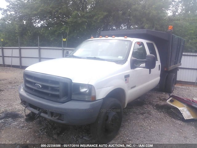 1FDXW47P74ED95533 - 2004 FORD F450 4X4 CREWCAB SUPER DUTY WHITE photo 2