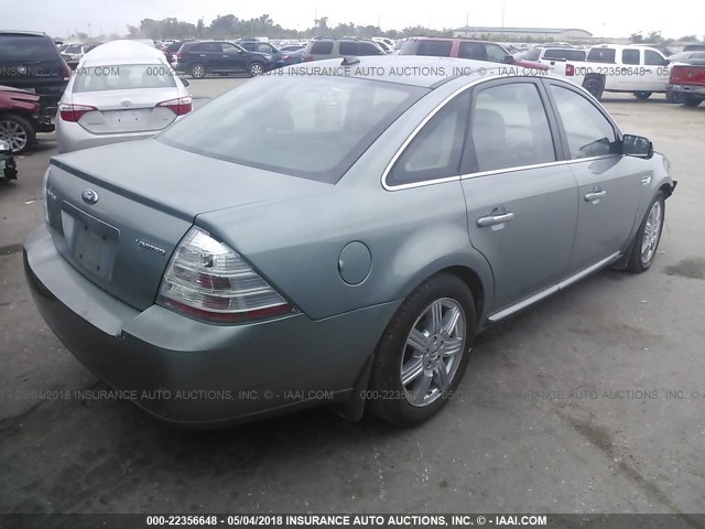 1FAHP25W98G155663 - 2008 FORD TAURUS LIMITED TEAL photo 4