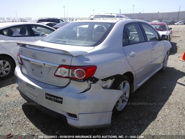 2T1BU4EEXDC044754 - 2013 TOYOTA COROLLA S/LE SILVER photo 4