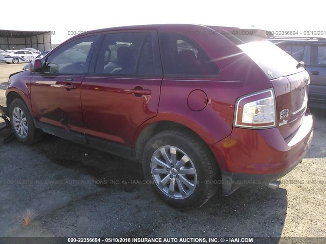 2FMDK39C87BA73082 - 2007 FORD EDGE SEL PLUS RED photo 3