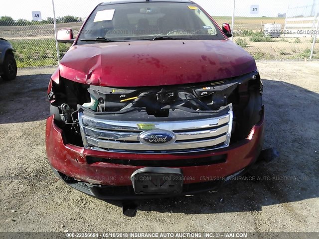 2FMDK39C87BA73082 - 2007 FORD EDGE SEL PLUS RED photo 6