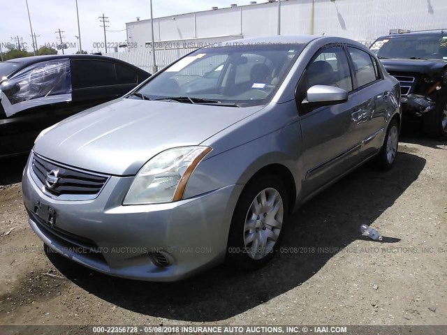 3N1AB6AP6CL631505 - 2012 NISSAN SENTRA 2.0/2.0S/SR/2.0SL SILVER photo 2