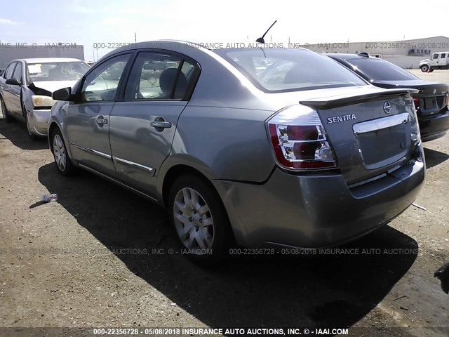 3N1AB6AP6CL631505 - 2012 NISSAN SENTRA 2.0/2.0S/SR/2.0SL SILVER photo 3