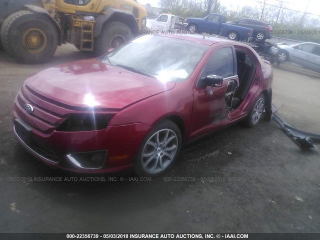 3FAHP0CG5CR183882 - 2012 FORD FUSION SEL RED photo 2