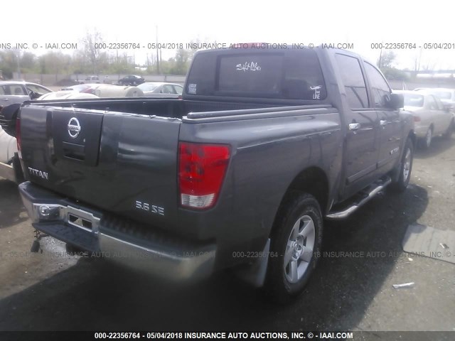 1N6BA07B86N508044 - 2006 NISSAN TITAN XE/SE/LE GRAY photo 4