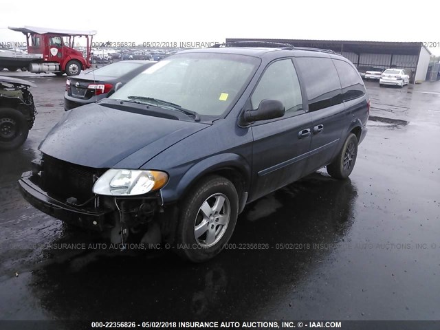 2D4GP44L97R105208 - 2007 DODGE GRAND CARAVAN SXT BLUE photo 2