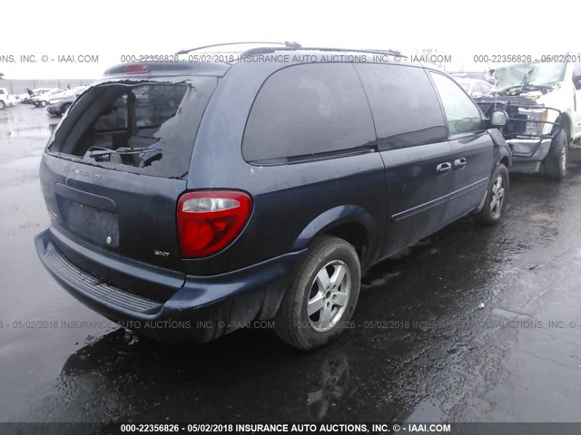 2D4GP44L97R105208 - 2007 DODGE GRAND CARAVAN SXT BLUE photo 4