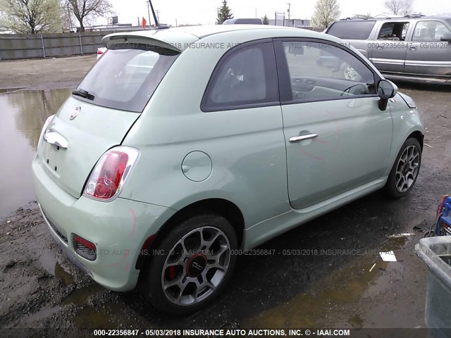 3C3CFFBR9CT103908 - 2012 FIAT 500 SPORT GREEN photo 4