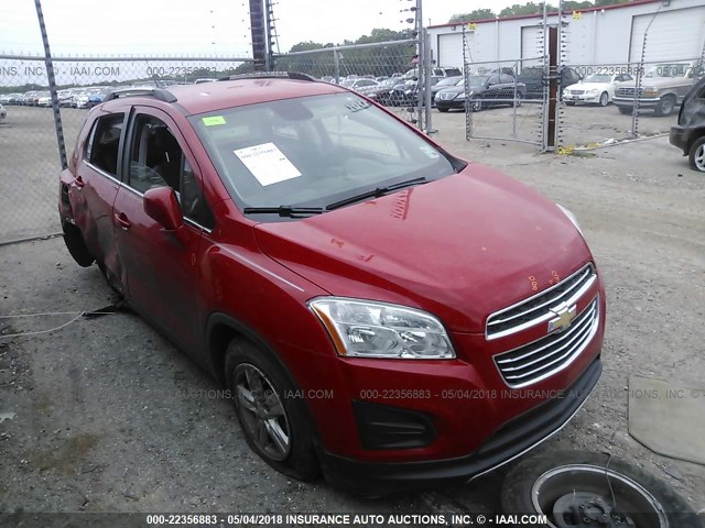 3GNCJLSB3FL242438 - 2015 CHEVROLET TRAX 1LT RED photo 1