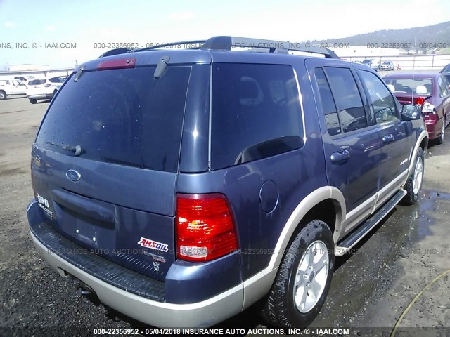 1FMZU74WX5UB10682 - 2005 FORD EXPLORER EDDIE BAUER BLUE photo 4