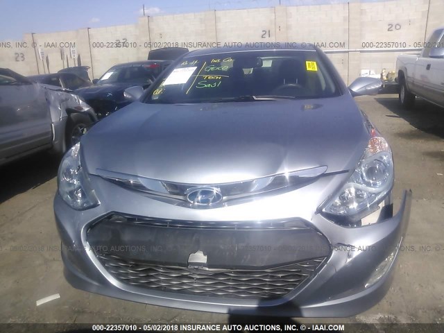 KMHEC4A41FA130678 - 2015 HYUNDAI SONATA HYBRID/LIMITED GRAY photo 6