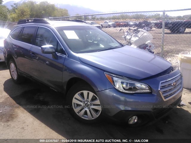 4S4BSAEC1F3200495 - 2015 SUBARU OUTBACK 2.5I PREMIUM BLUE photo 1