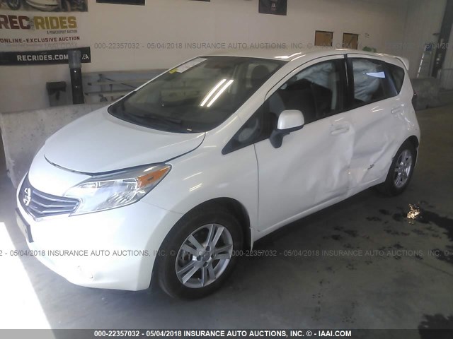 3N1CE2CP6EL389369 - 2014 NISSAN VERSA NOTE S/S PLUS/SV/SL WHITE photo 2