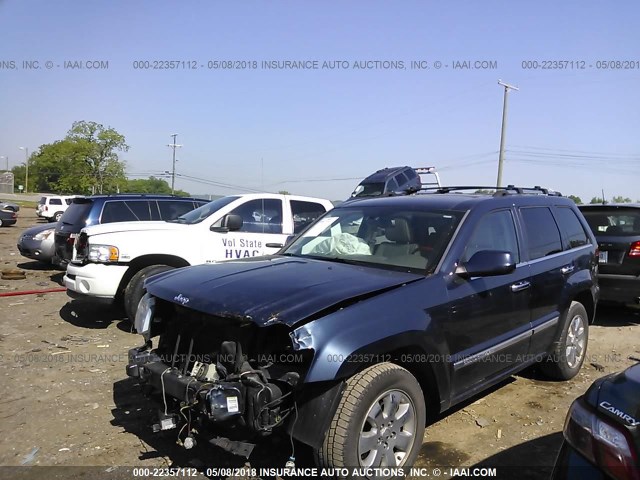 1J8HR68278C242997 - 2008 JEEP GRAND CHEROKEE OVERLAND BLUE photo 2