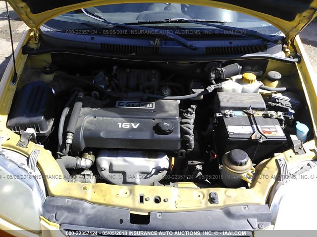 KL1TG66646B557876 - 2006 CHEVROLET AVEO LT YELLOW photo 10