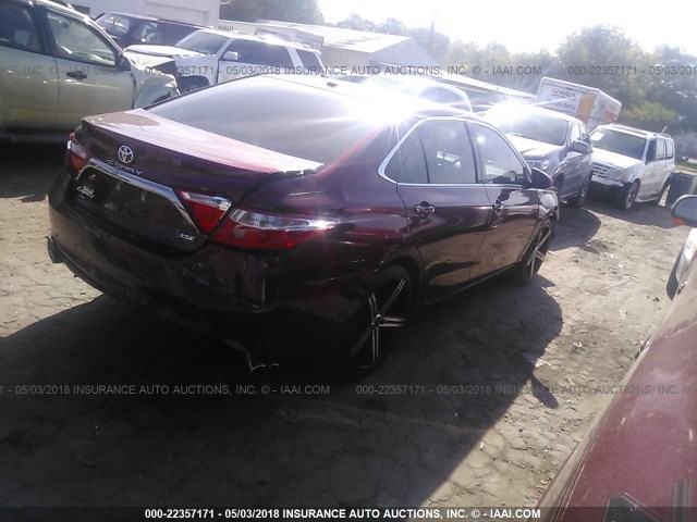 4T1BF1FK8GU582241 - 2016 TOYOTA CAMRY LE/XLE/SE/XSE RED photo 4