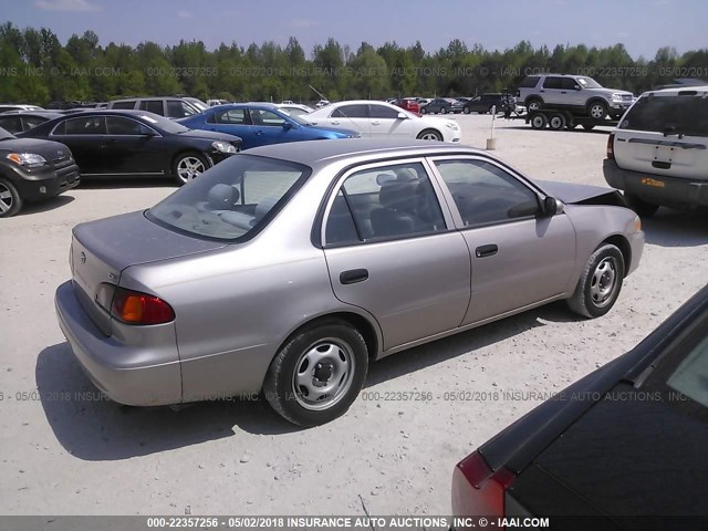 1NXBR12E01Z555405 - 2001 TOYOTA COROLLA CE/LE/S GOLD photo 4