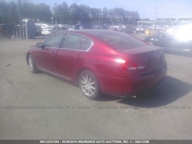 JTHCH96S660011062 - 2006 LEXUS GS GENERATION 200 300 RED photo 3