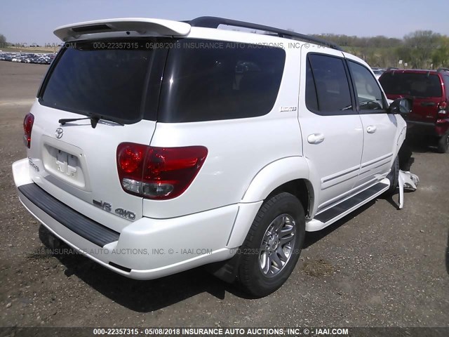 5TDBT48A67S279675 - 2007 TOYOTA SEQUOIA LIMITED WHITE photo 4