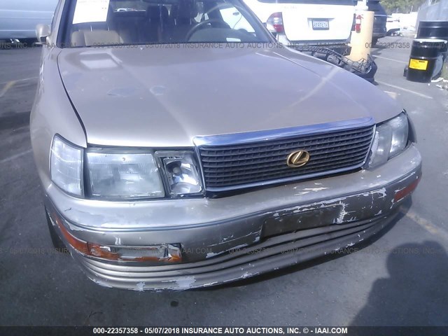 JT8UF11E1N0131007 - 1992 LEXUS LS 400 GOLD photo 6